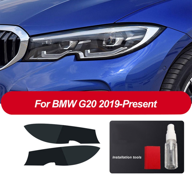 Miếng Dán Bảo Vệ Đèn Pha Xe Hơi Bằng TPU Màu Đen Cho BMW 3 Series G20 G21 2019 2020 2021 d