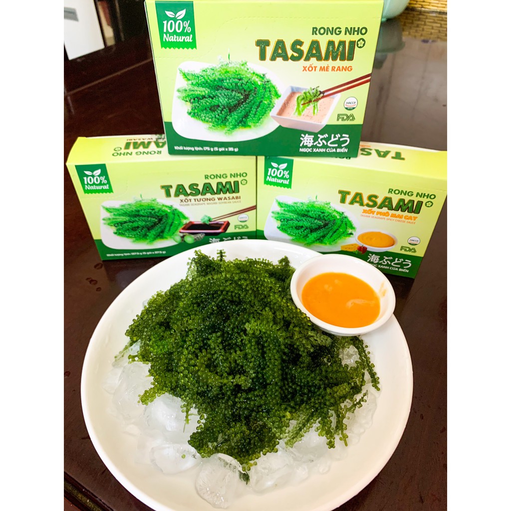 Hộp 175gram 5 Gói Rong Nho Tách Nước Tasami Công Nghệ Tách Nước Tiêu Chuẩn Nhật Bản