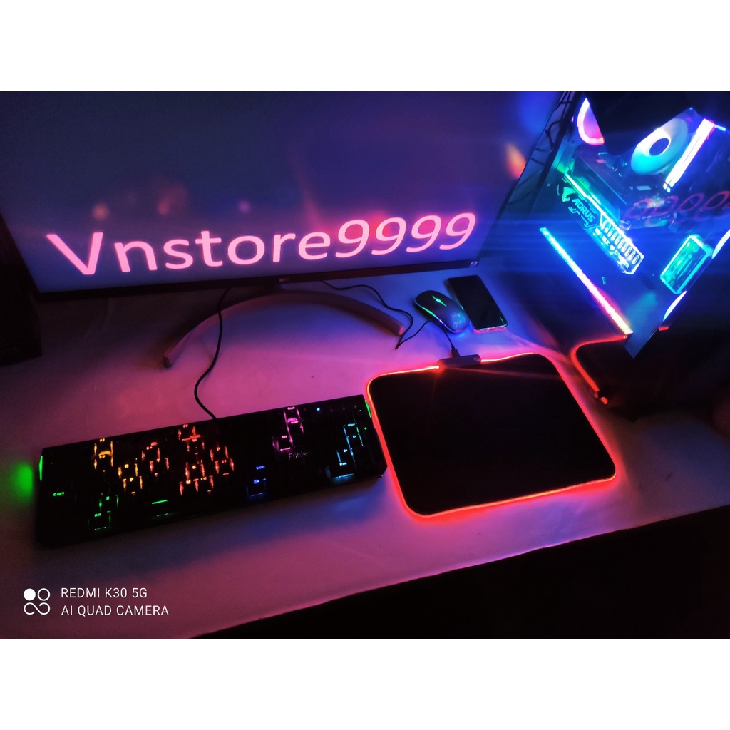 Lót chuột RGB, Pad chuột LED RGB 90x40 80x30 ♥️ FREESHIP ♥️ Bàn di chuột RGB siêu dày siêu bền chống nước