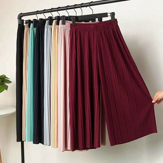 Quần lưng cao ống rộng xếp ly năng động cho nữ