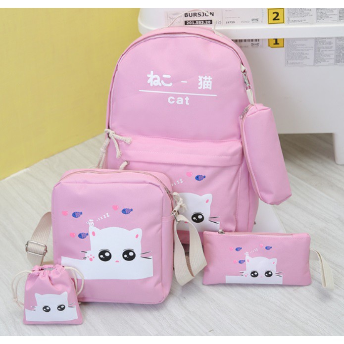 SET 5 MÓN BALO MÈO XINH,BALO MÈO,BALO XINH,BALO MEOMEO,BALO TEEN,BALO RẺ ĐẸP,BALO ĐI HỌC,BALO THỜI T
