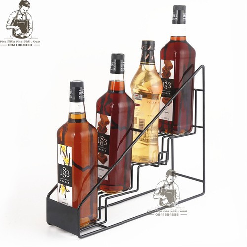 Kệ Sắt Đựng Siro 4 Ngăn, Giá Đựng Chai Siro - KSDCMN