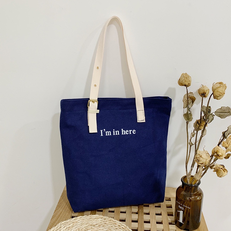 Túi Xách Canvas Đeo Vai Sức Chứa Lớn Thời Trang Mới Cho Nữ