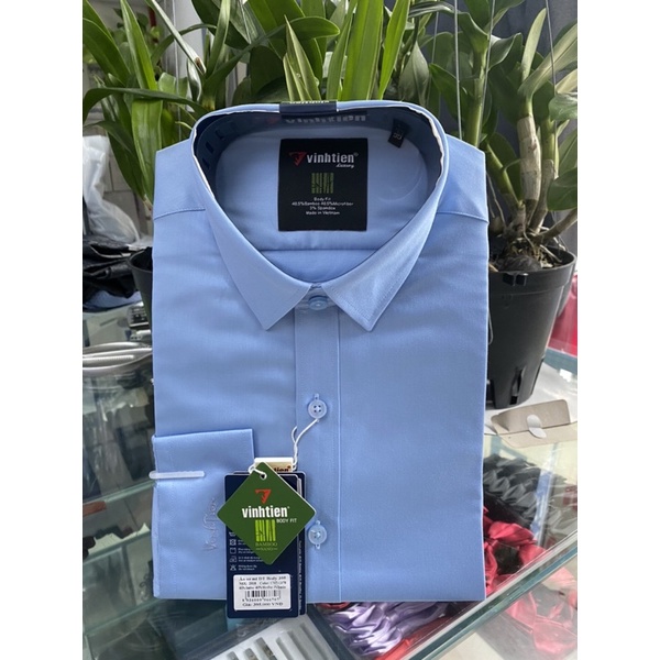 Sơ mi vĩnh tiến dài tay body  fit giá 395k còn 199k