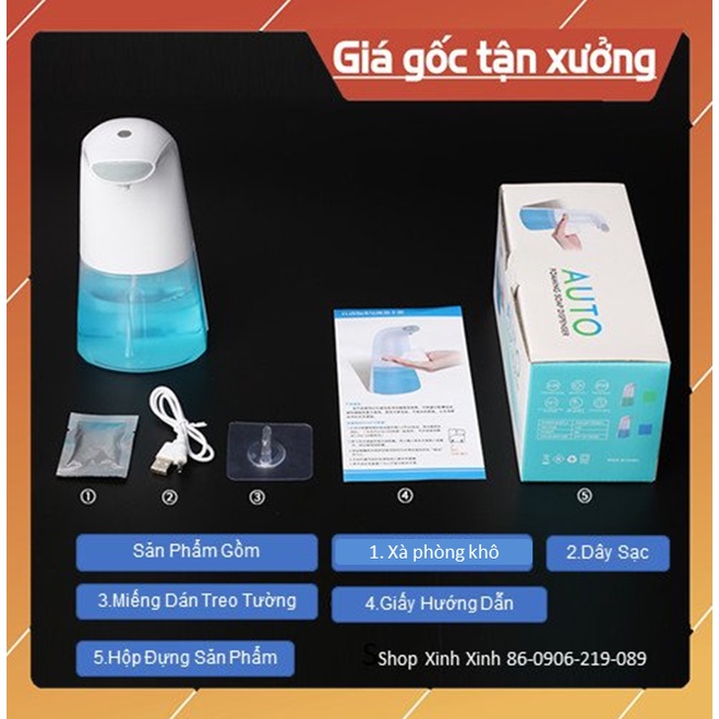 [SẠC USB -TREO TƯỜNG] Máy Rửa Tay Cảm Biến Tạo Bọt Sạc USB Treo Tường - Để Bàn