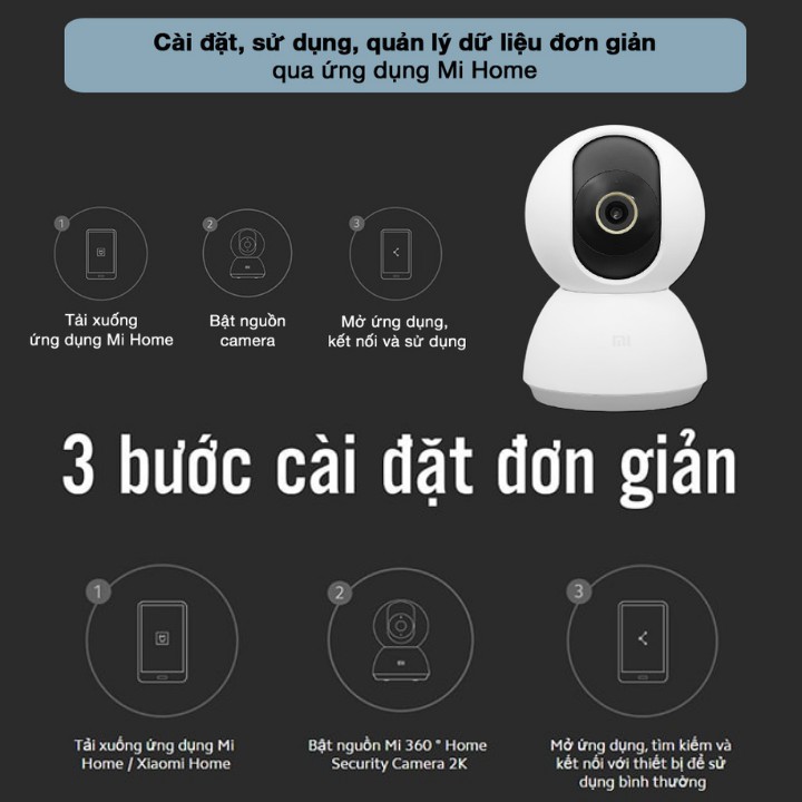 Camera Wifi Xiaomi 2K Xoay 360 IMILAB 2K - xoay 360° 4 chiều , Đàm thoại 2 chiều, cảnh báo trẻ em khóc - BH 2 năm