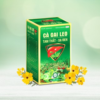 Viên uống CÀ GAI LEO TAM THẤT XẠ ĐEN hỗ trọ giải độc gan, thanh nhiệt, mát gan – Chai 50 viên