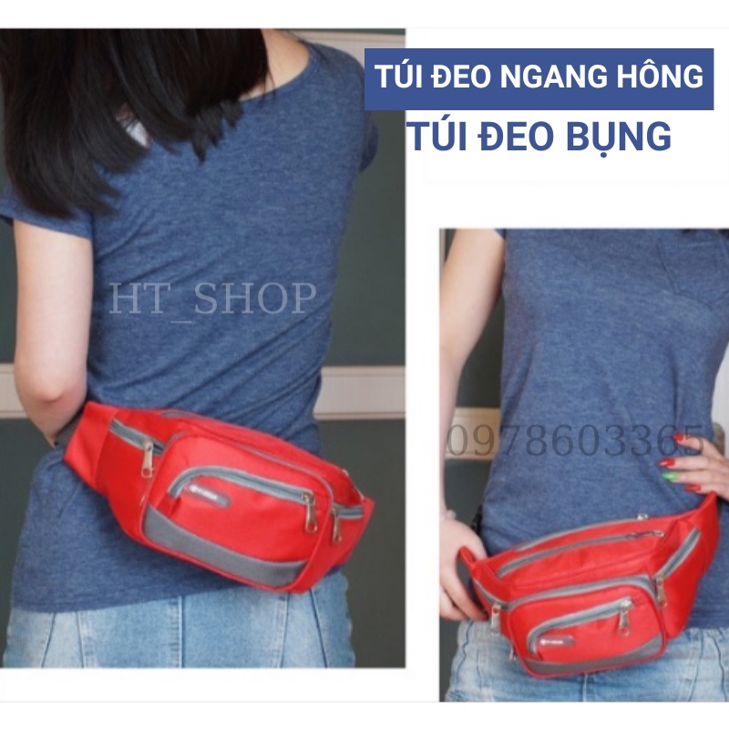 Túi đeo hông đeo bụng thắt lưng V-star nhiều ngăn chống thấm nước 6 ngăn đựng đồ thoải mái