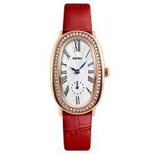 ĐỒNG HỒ NỮ SKMEI 1292, DÂY DA CAO CẤP, MẶT HÌNH OVAL, ĐÍNH ĐÁ - HÀNG CHÍNH HÃNG