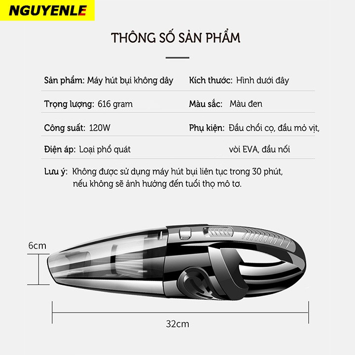 Máy hút bụi cầm tay mini không dây cao cấp 2022