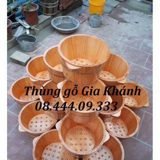 Chậu gỗ ngâm chân  - Chậu ngâm chân có hạt massage