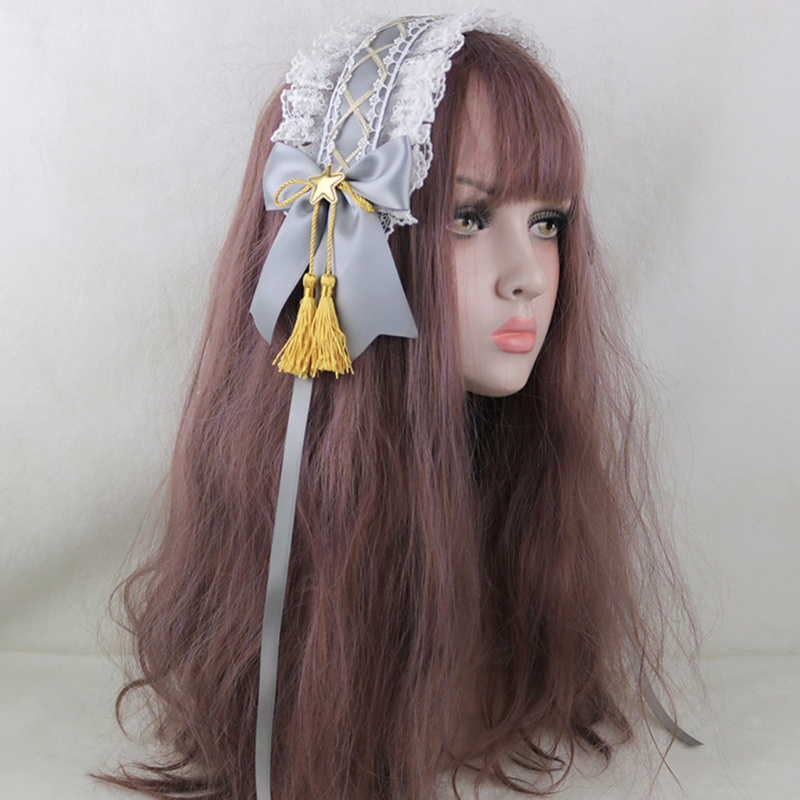 Băng Đô Ren Đính Ngôi Sao Tua Rua Hóa Trang Lolita