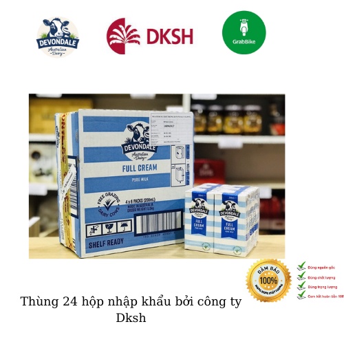 Thùng 24 Hộp Sữa Tươi DEVONDALE Nguyên Kem 200ml - Sữa Nhập Nội Địa Úc-[FREE SHIP] TỪ ĐƠN 50K, [Loại Đặc Biệt]