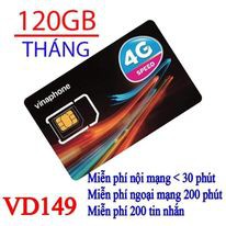 Sim 4G, Sim Vinaphone miễn phí ngoại mạng, Free data 12 tháng