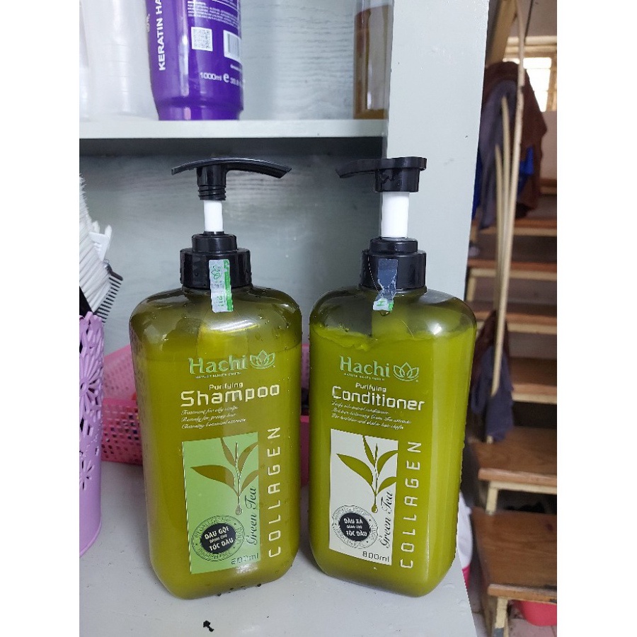 Dầu Xả Hachi chiết xuất trà xanh dành cho tóc dầu GREENTEA [Chính Hãng] 350ml, 500ml, 800ml - Dầu gội xả trà xanh Hachi