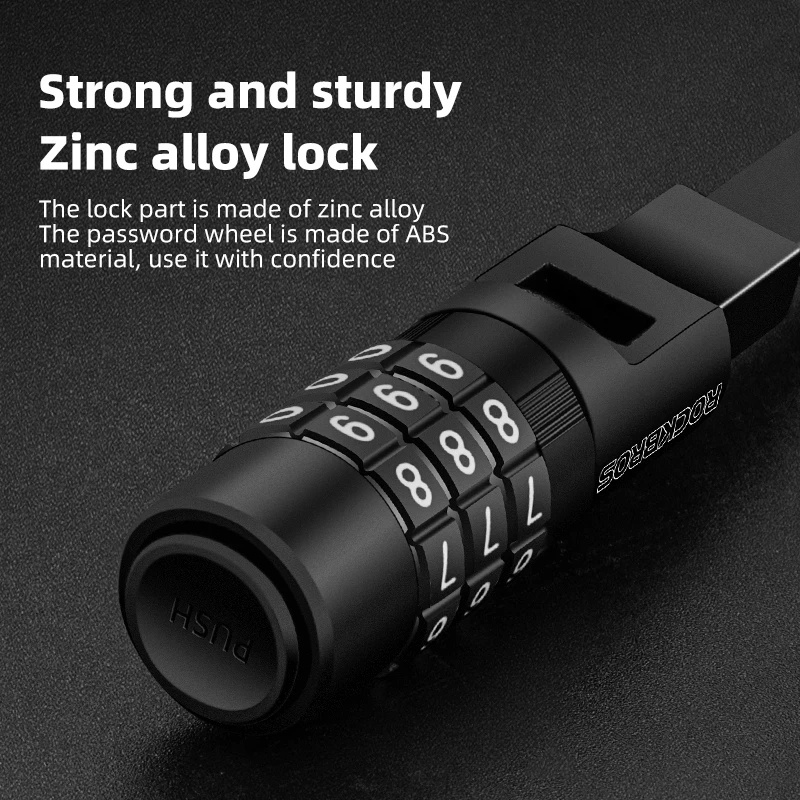 ROCKBROS Khóa Xe Đạp Chống Trộm Bằng Thép Không Gỉ Siêu Nhẹ Tiện Dụng