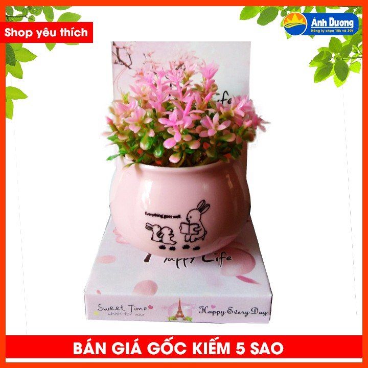 Lọ bình hoa giả để bàn Happy Life