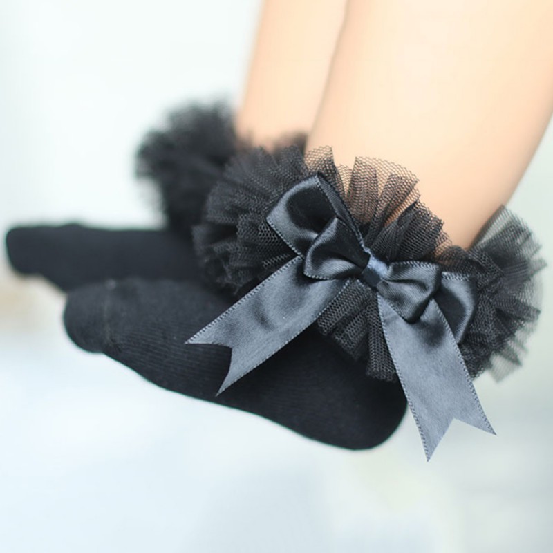 Vớ cổ thấp vải cotton phối ren hoa xinh xắn cho bé 0-5 tuổi