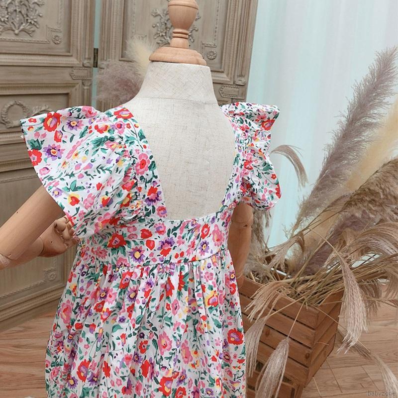 Đầm In Hoa Mùa Hè Cho Bé Gái