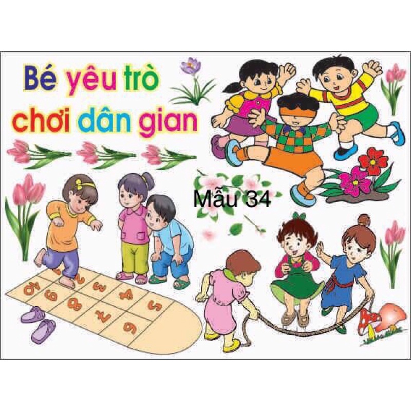 Đề can mầm non - Góc trò chơi dân gian