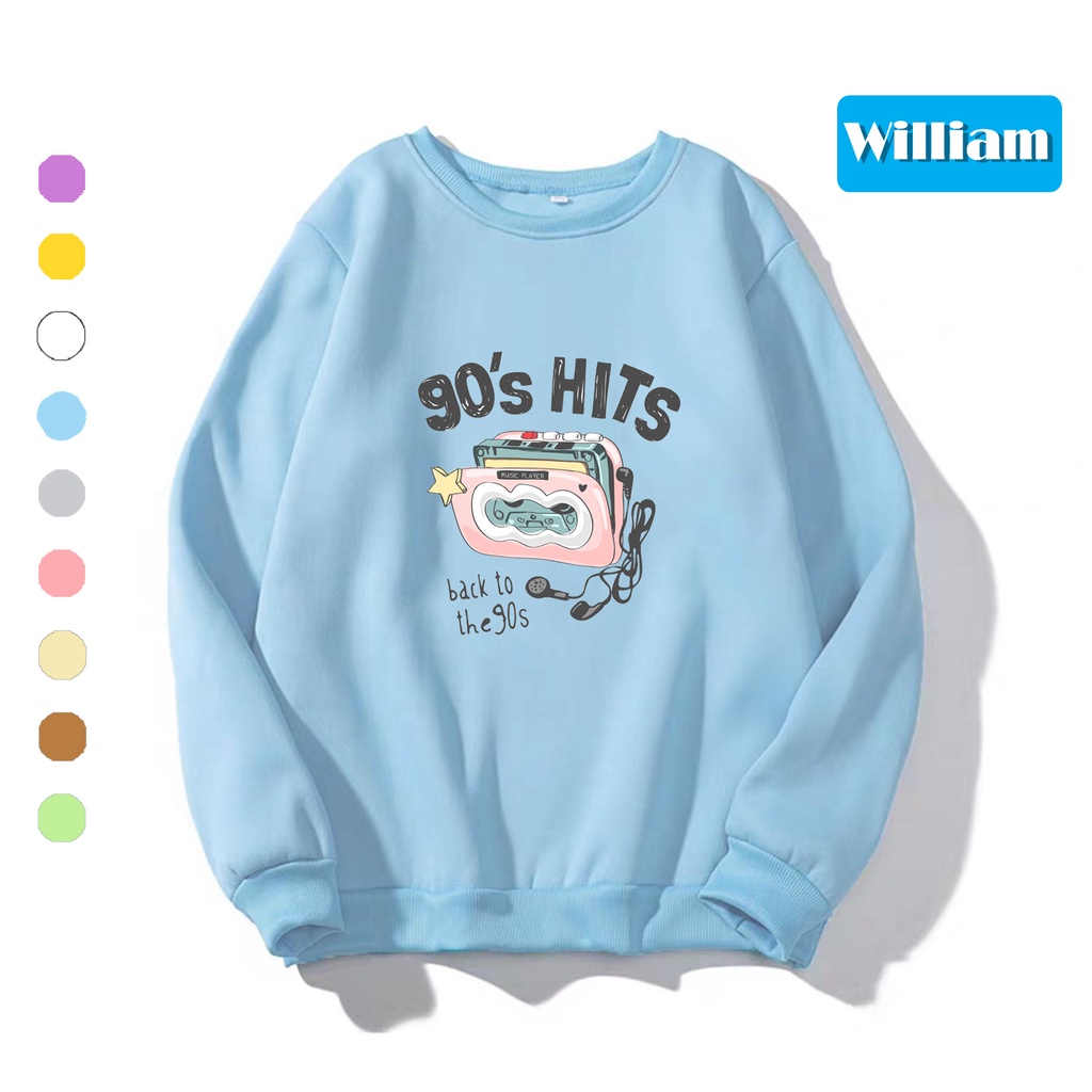 Áo sweater nam nữ in hình cực cute chất nỉ dày dặn, hợp làm áo cặp William - DS197