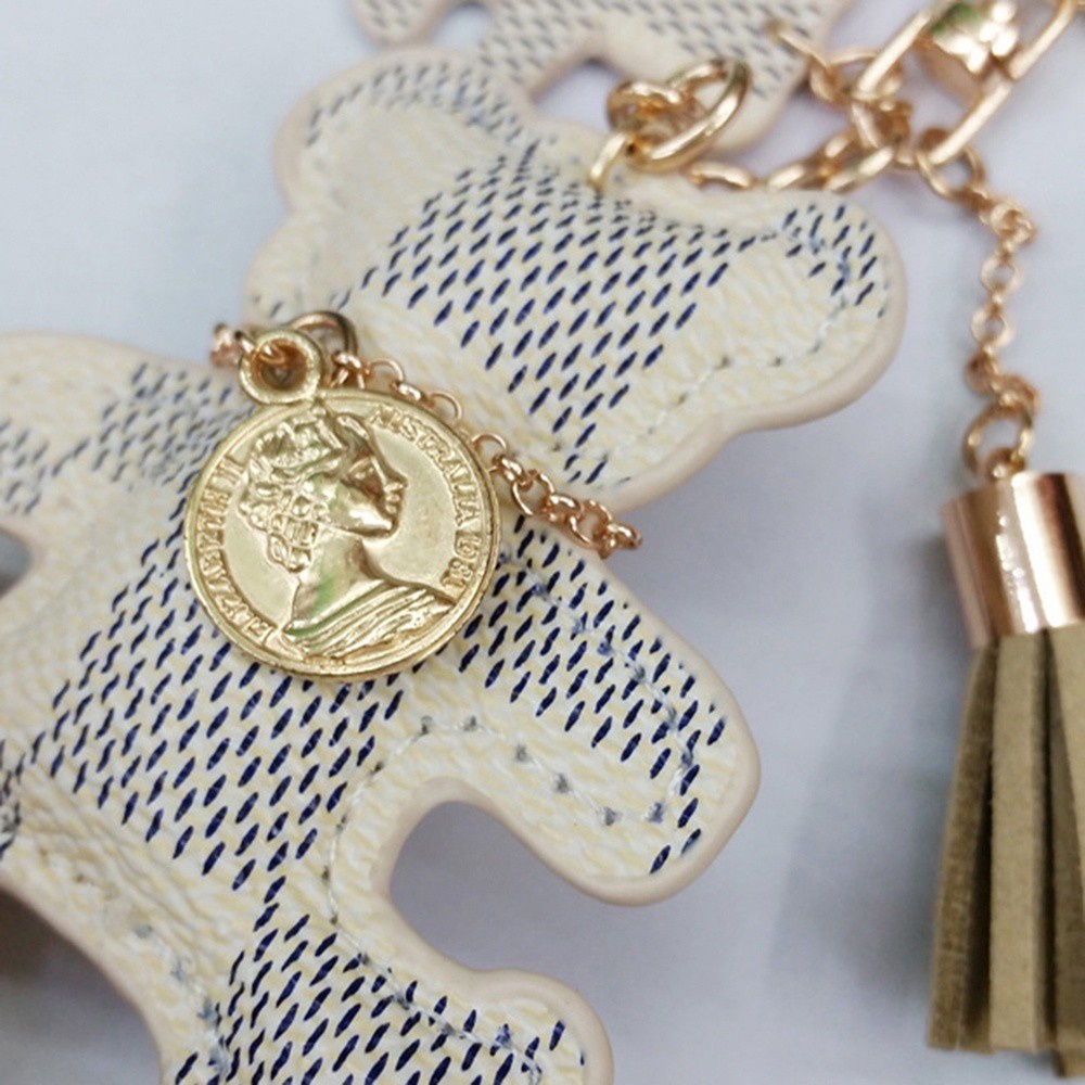 Móc Chìa Khóa Xe Hơi / Túi Xách Bằng Da Cotton Giả Phối Tua Rua Nhiều Màu Dễ Thương