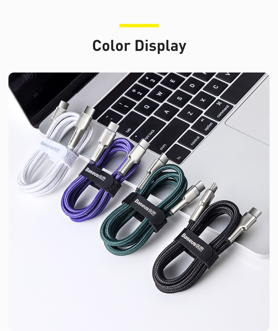 Cáp Baseus sạc nhanh chuyển đổi USB C sang Type C QC 4.0 PD 100W cho MacBook Pro Xiaomi Redmi Note 8 Pro Samsung S20