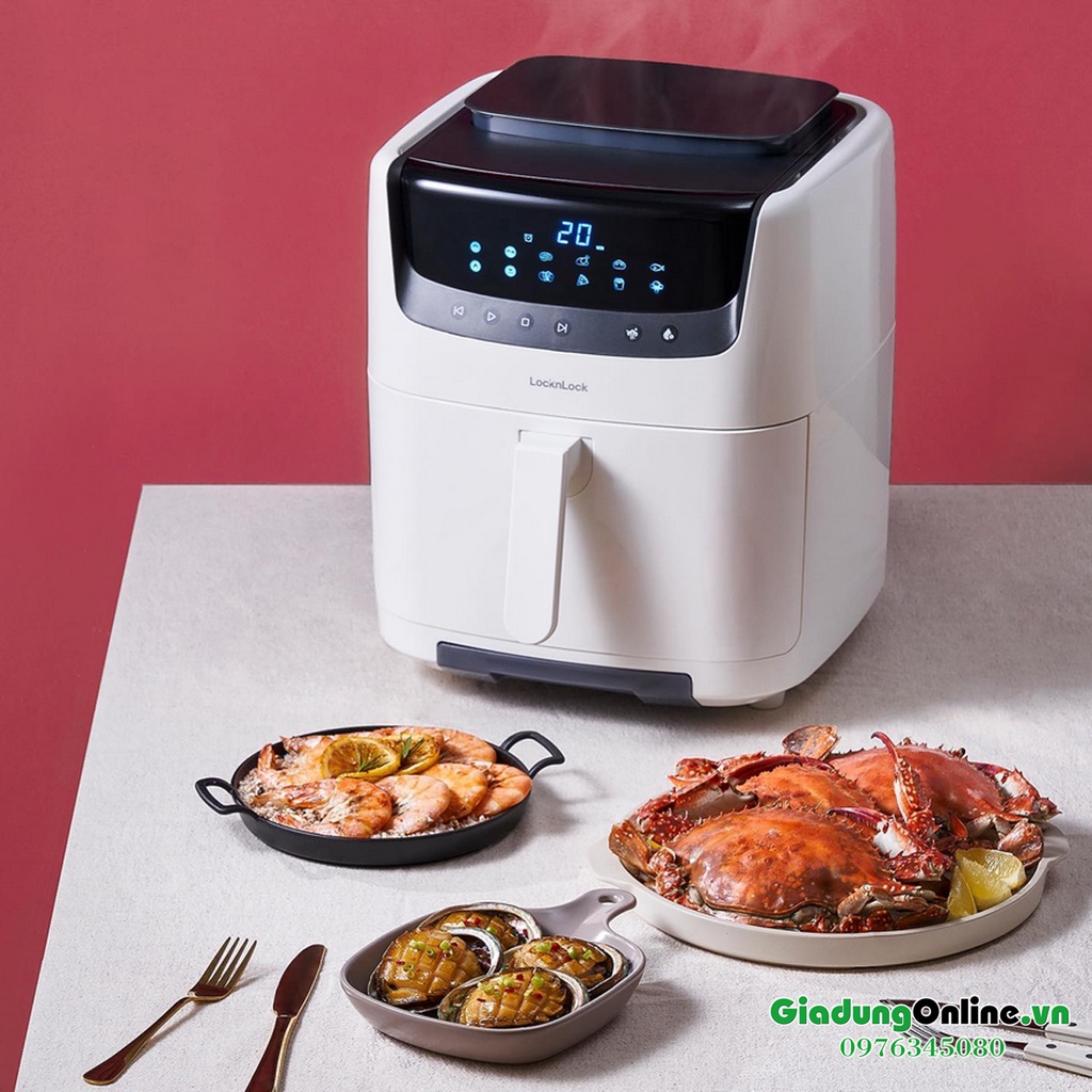 Nồi chiên không dầu kết hợp chức năng hấp Lock&amp;Lock Steam Air Fryer 7L EJF881