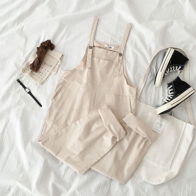 Quần Yếm Ống Rộng Phong Cách Hàn Quốc Trẻ Trung Dành Cho Nữ