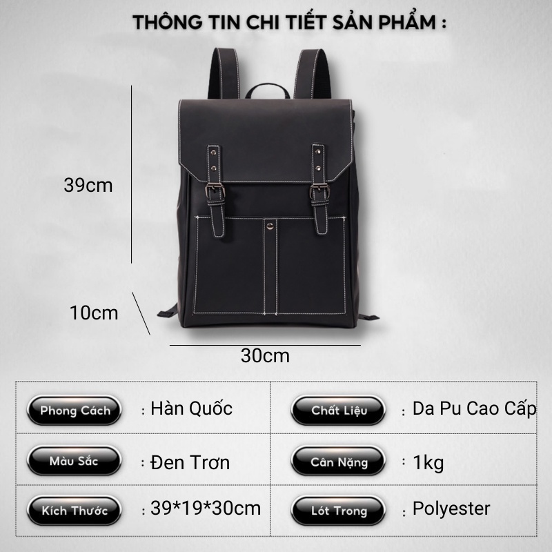 Balo laptop, Balo Thời Trang Nam Nữ,Da PU cao cấp, form cứng, dáng hộp - MiMi Box