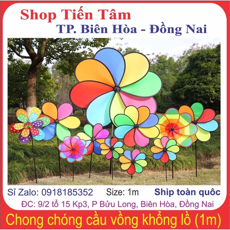 Chong chóng cầu vồng khổng lồ 1m. Tặng keo 502, bảng hướng dẫn ráp, chong chóng nhỏ. Treo lên là ai đi ngang cũng nhìna