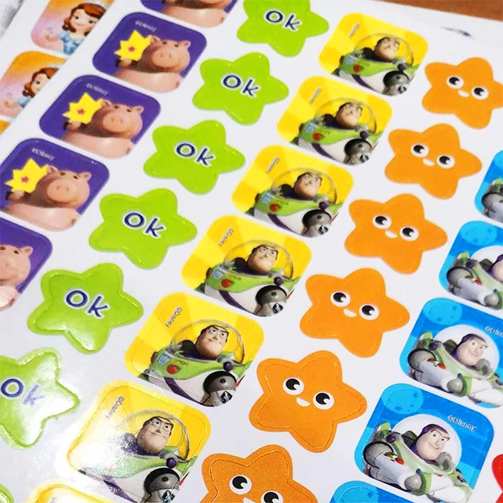 Set 384 sticker khen thưởng tiếng Anh cho bé set 8 tờ với nhiều họa tiết hoạt hình sinh động Baby-S– SST011