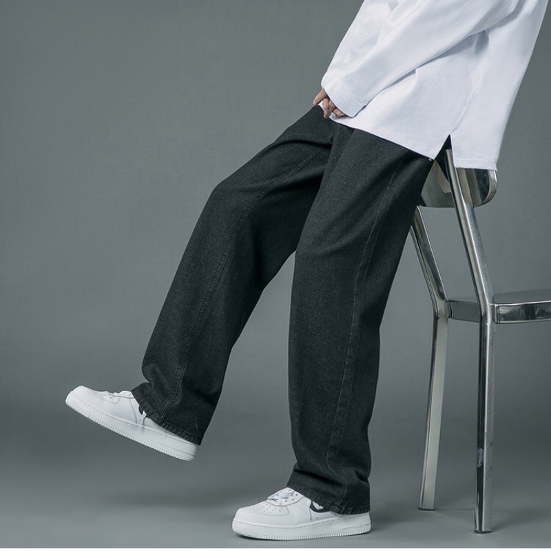 Quần jean trắng nam baggy ống suông rộng dáng đứng vải jeans bò xanh phom xuông cao cấp SR01 hottrend 2022