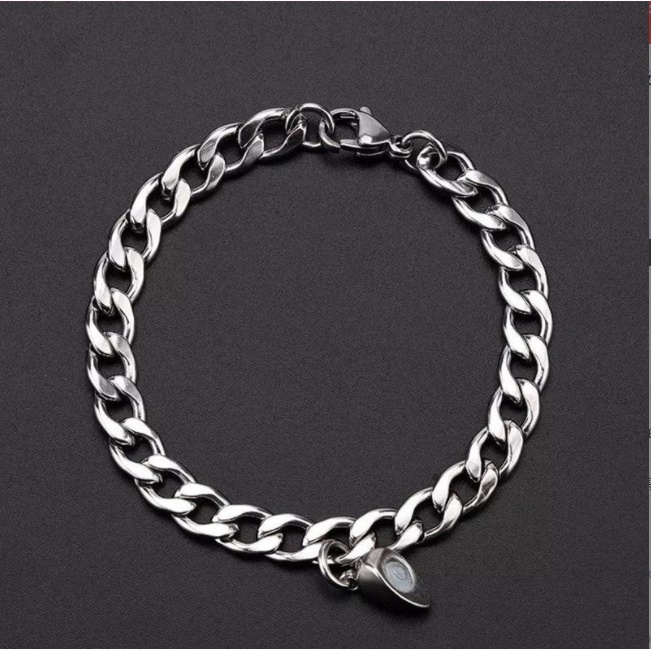 Vòng tay đôi nam nữ tình yêu mạ bạc nam châm trái tim MIM VTDTIM22