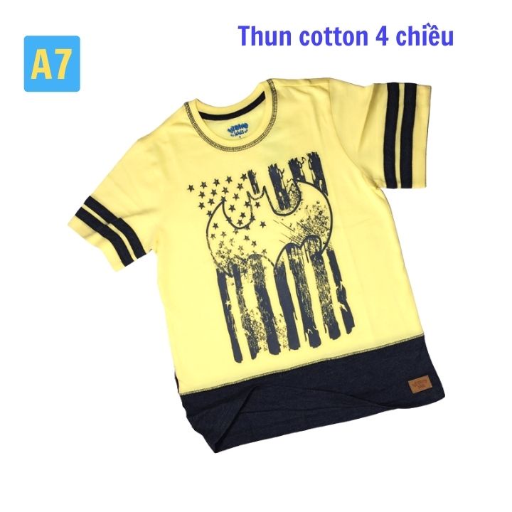 Áo thun bé trai sọc ngang 25-48kg-  chất thun cotton thấm hút mồ hôi - Tomchuakids.