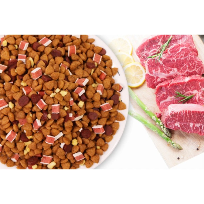 Hạt trộn Captian Pet cho cún 2.5Kg trộn phô mai, thịt bò, cá hổi - Loại bao lớn 2.5Kg