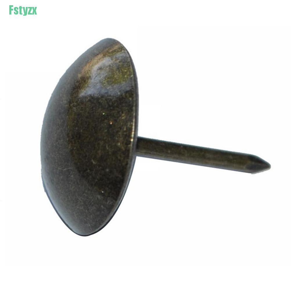 fstyzx 100pcs/pack Vintage Upholstery Nails Bronze Metal Tags Furniture Sofa Shoe Door Decorative Tack Stud