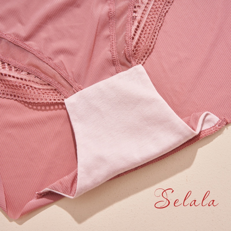 Quần Lót Su Selala Phối Ren Cạp Vừa Thông Thoáng Co Giãn 4 Chiều QS23