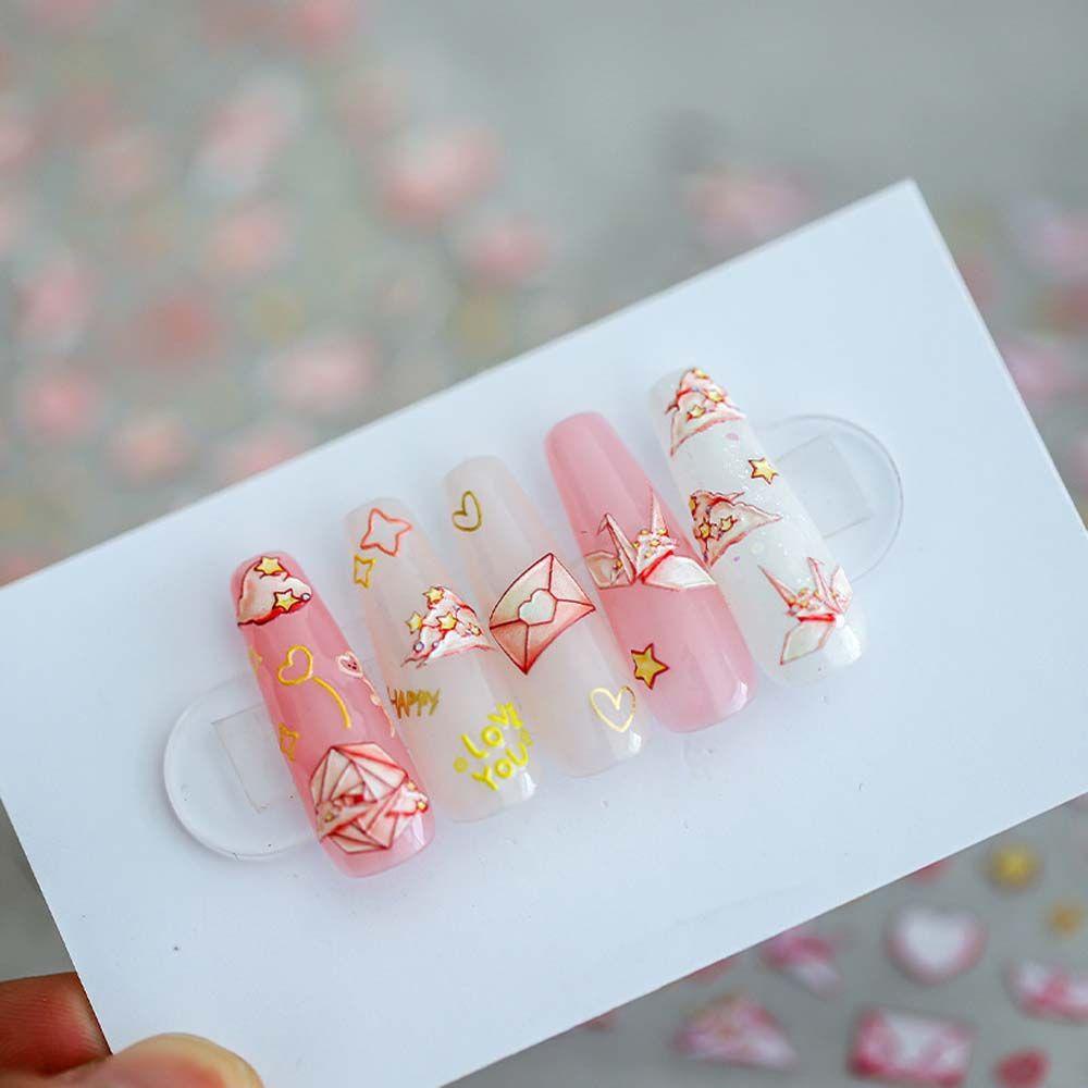LILYES Miếng Dán Trang Trí Móng Tay Tự Dính Họa Tiết Hoạt Hình Avengers Nhật Bản Dành Cho Nữ