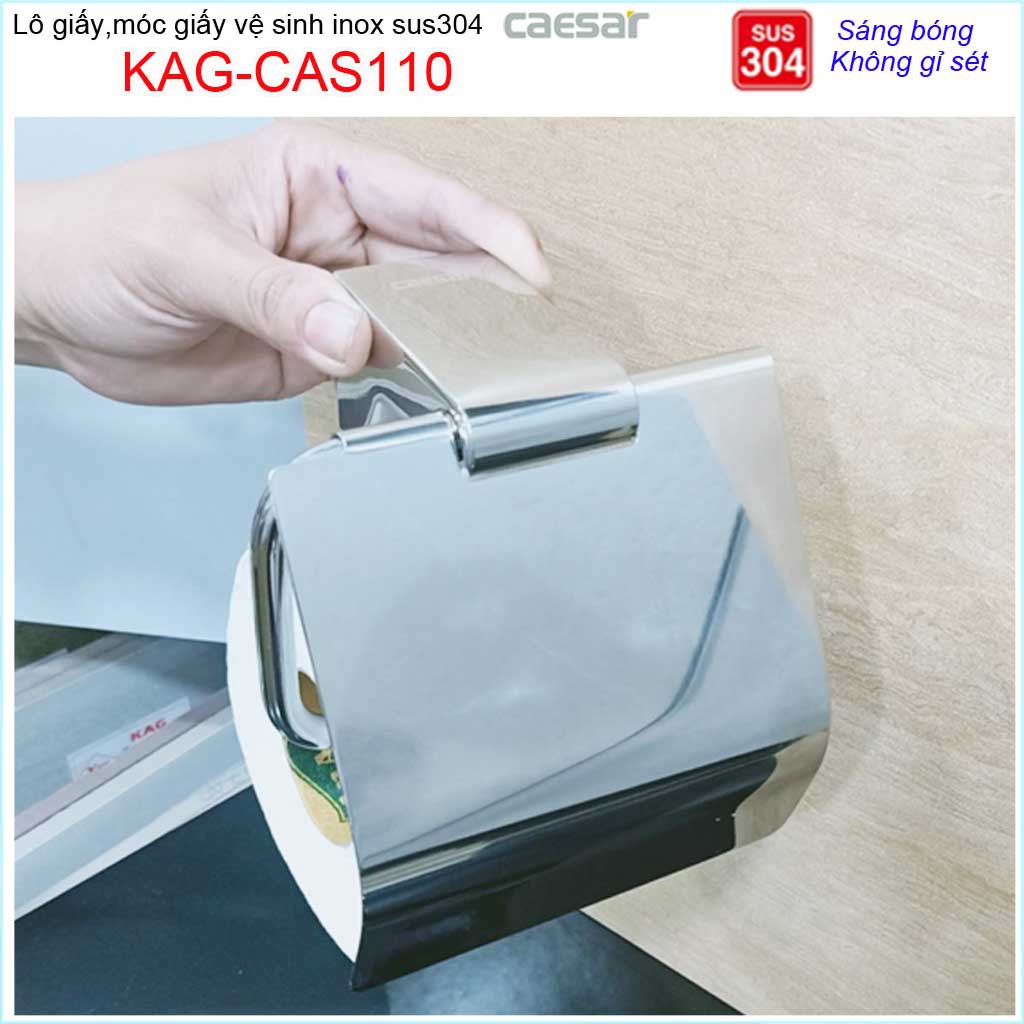 Móc gấy Caesar KAG-CAS110, hộp để giấy vệ sinh inox 304 bóng thiết kế cao cấp