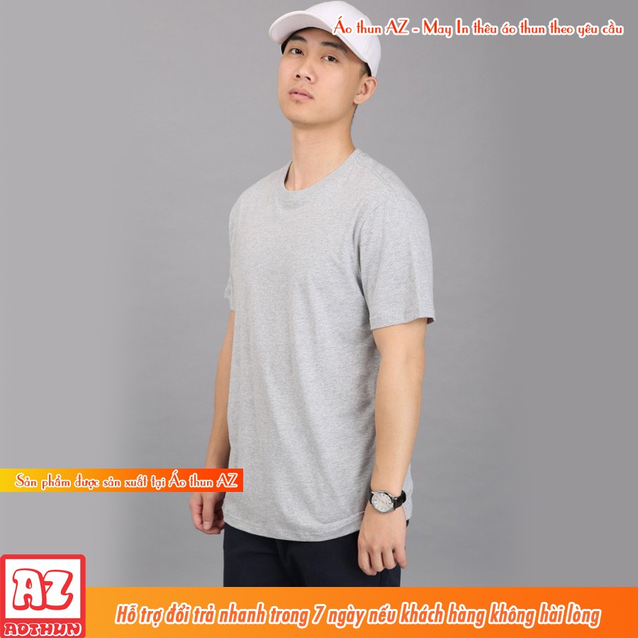 Áo thun nam nữ màu xám muối tiêu trơn - Form suông rộng vải cotton thoáng mát