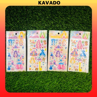 Sticker hình dán công chúa thay quần áo cute KAVADO STK07 với 60 hình