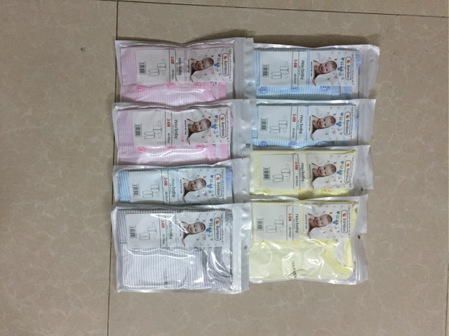 -Bộ nou baby kẻ dài tay cài khuy cho bé từ sơ sinh từ 0-24 tháng