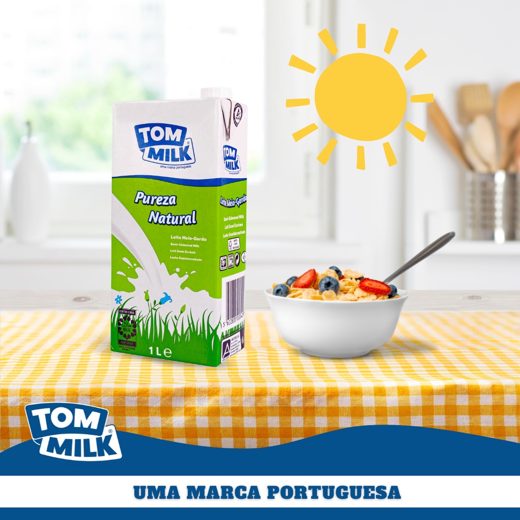 Hộp Sữa Tươi Ít Béo TOM MILK 1L - Nhập Khẩu Bồ Đào Nha