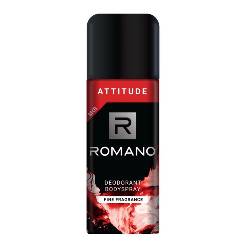 Romano Attitude: Combo xịt khử mùi toàn thân cho Nam 150ml +Nước hoa bỏ túi 18ml