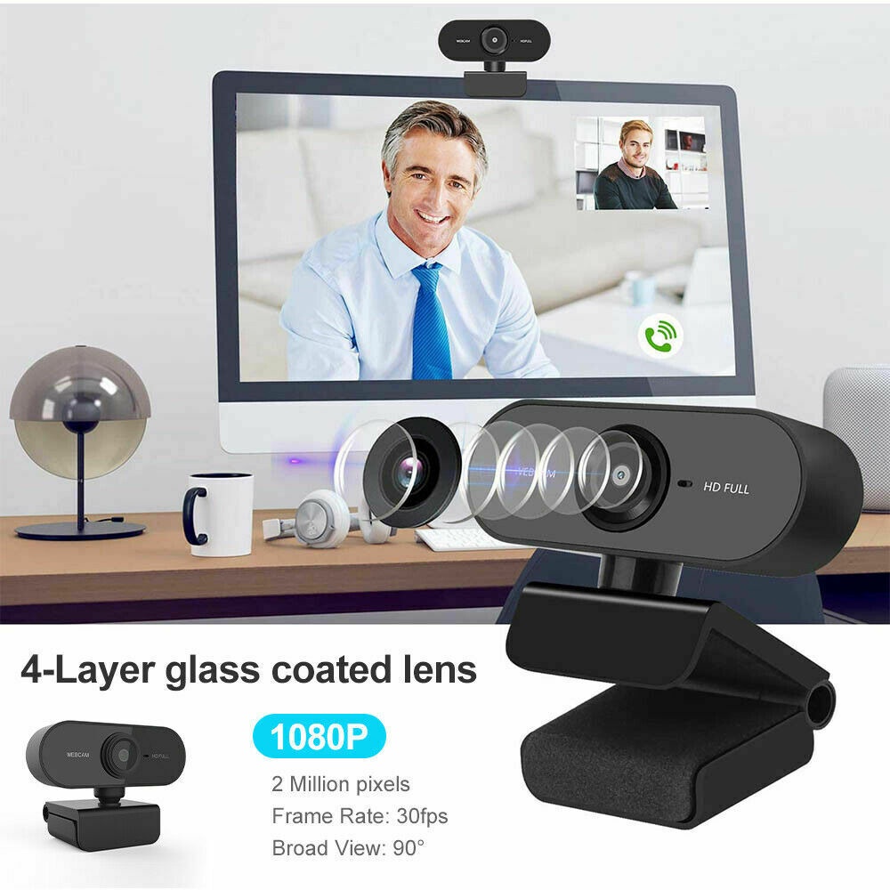 [Freeship] Webcam Máy Tính Có Mic FHD 1080P, Hỗ Trợ Học Online, Họp Trực Tuyến, Gọi Video Hình Ảnh Siêu Nét