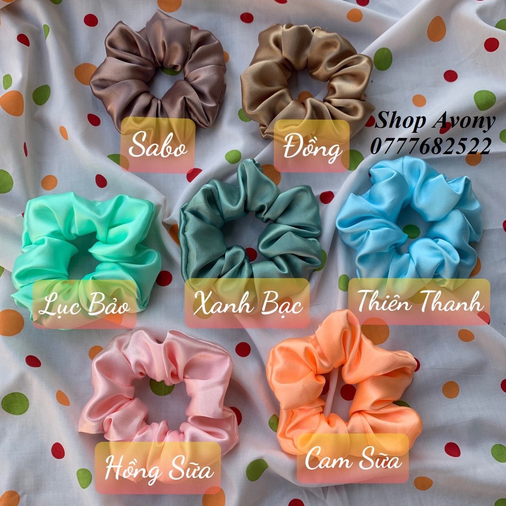 Dây cột tóc mẫu #Scrunchies vải bóng sắc màu pb 4