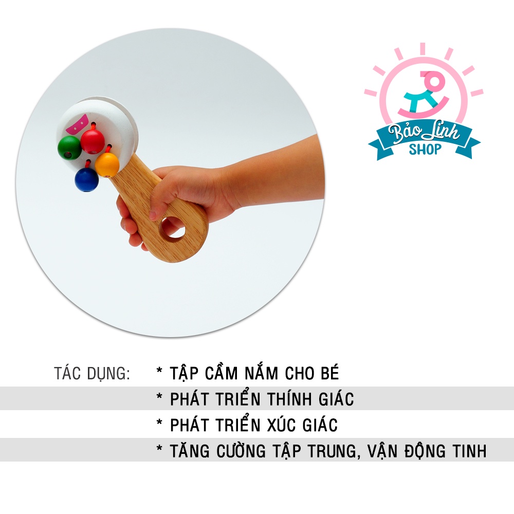 Đồ chơi cho bé 6-12 tháng - Lục lạc gỗ tập cầm nắm CHÍNH HÃNG Winwintoy