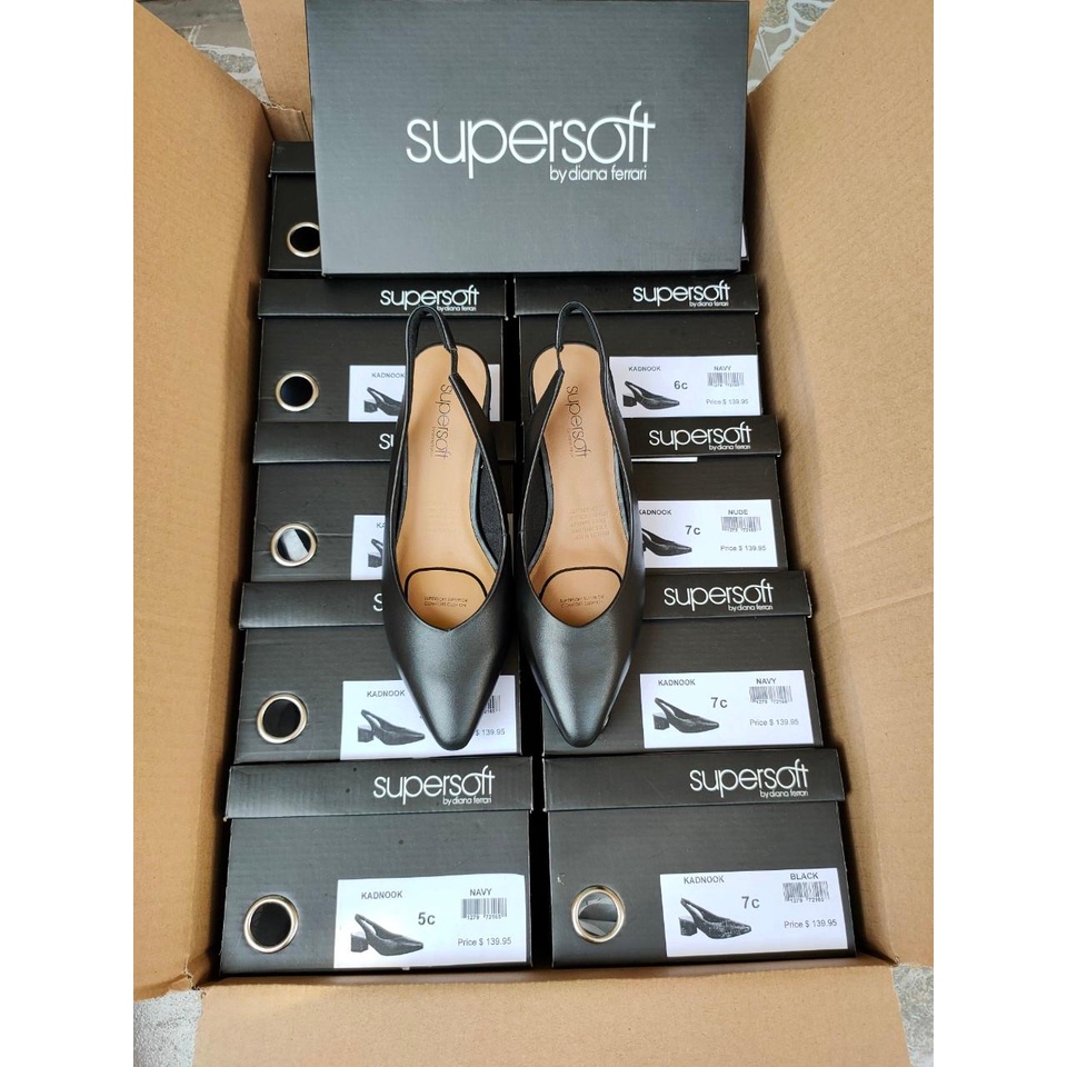 Giày SUPERSOFT mũi nhọn V, quai sau 3cm