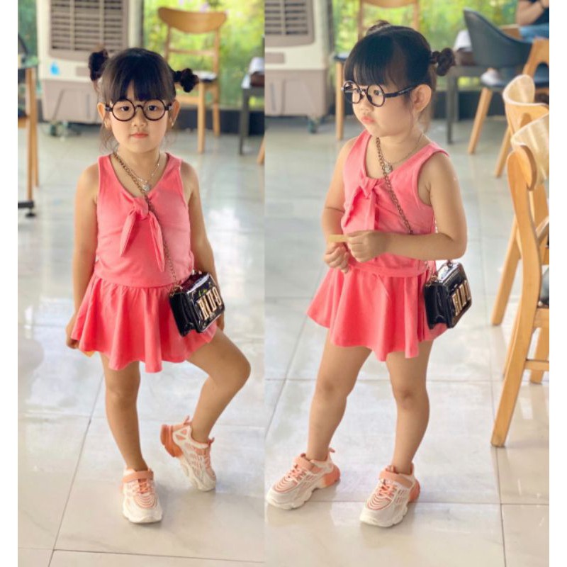 Đầm váy thun bé gái dễ thương cotton mềm mại và thoáng mát haivanco cho bé từ 8 đến 22 kg đi học đi chơi đều đẹp